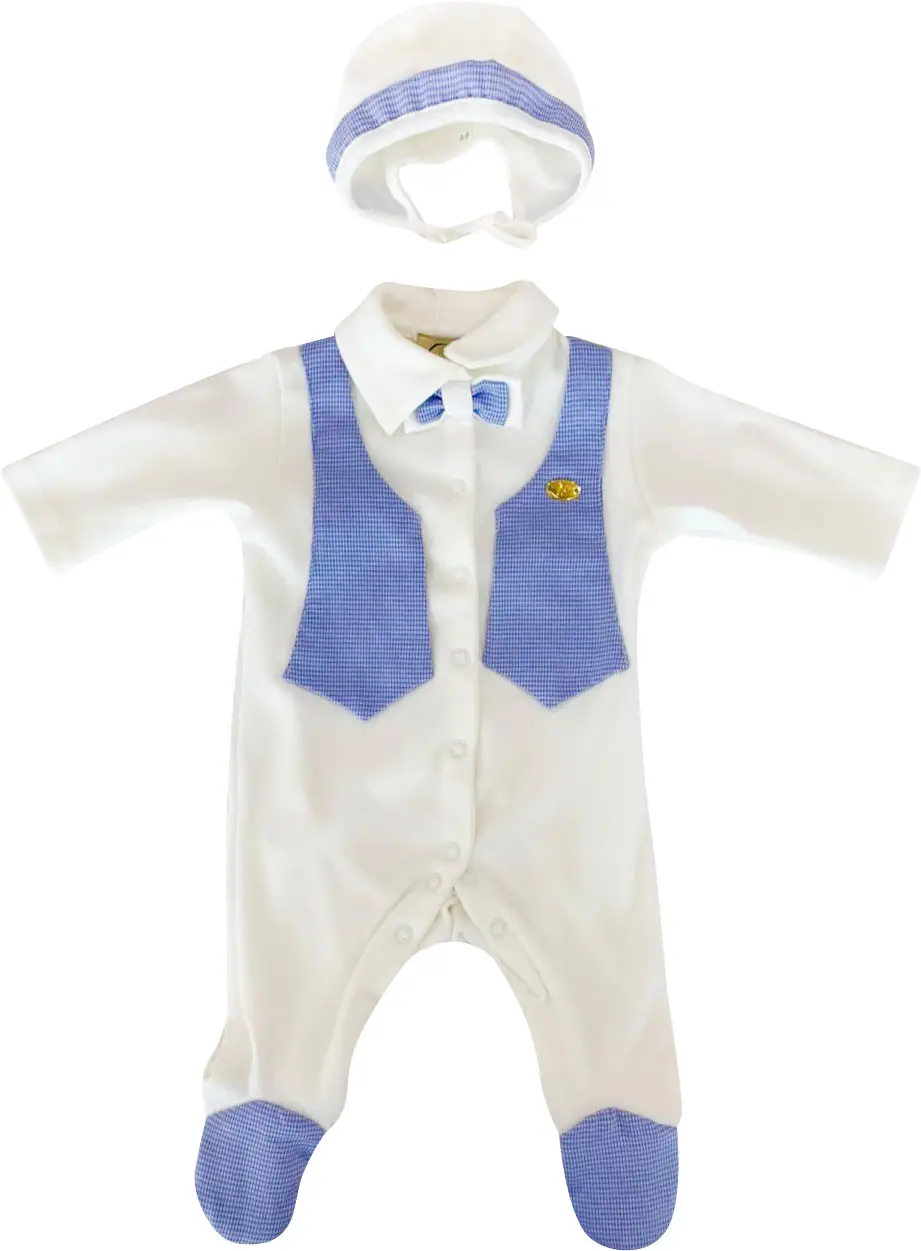 Комплект для мальчика Fleole Лазурный New комбинезон, чепчик 62 см