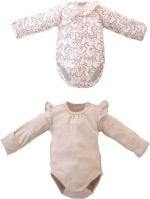 Боди KiDi kids с длинным рукавом Корги Веня 2 штуки 22, 68-74 см