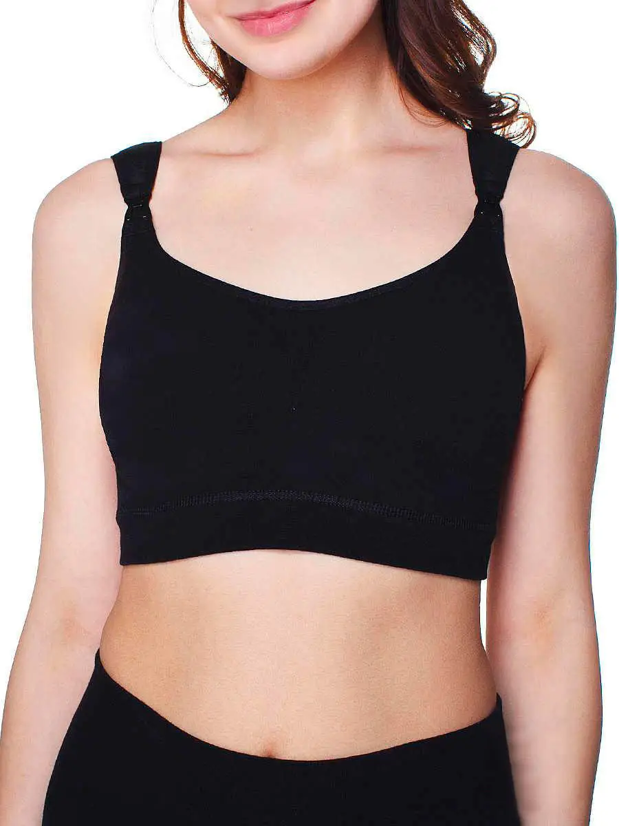 Майка бесшовная укороченная для кормящих женщин Фэст чёрный размер 158,164-100-106