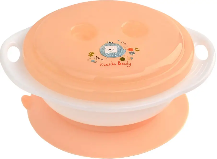 Тарелка Pituso детская на присоске с крышкой, 270 мл, оранжевая