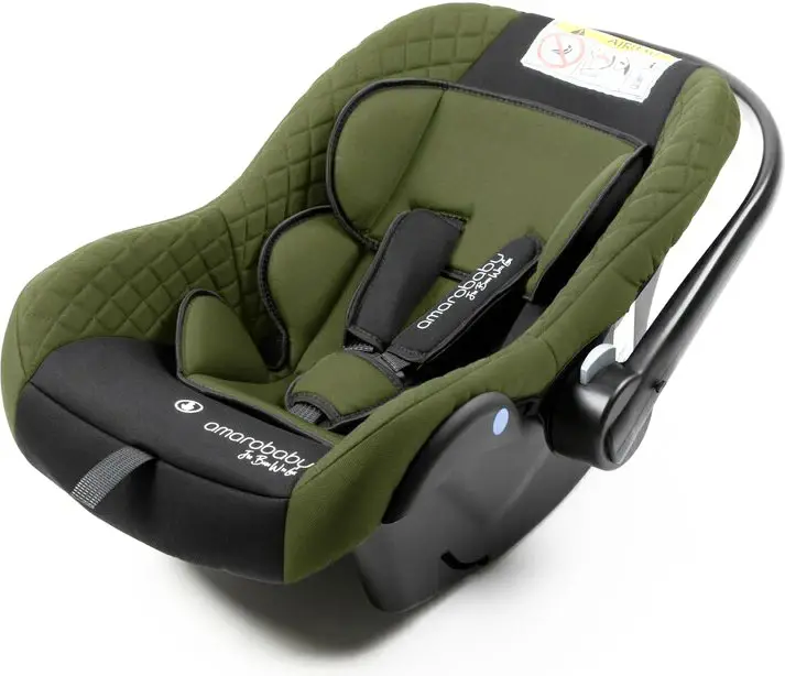 Автокресло детское Amarobaby Baby comfort, группа 0 plus, цвет зелёный/чёрный