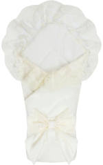 Фотография товара Летний конверт-одеяло на выписку Luxury Baby Неаполь молочный с молочным кружевом айвори