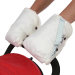 Муфты-варежки для коляски BamBola шерстяной мех и плащевка белые Муфты-варежки для коляски BamBola шерстяной мех и плащевка белые