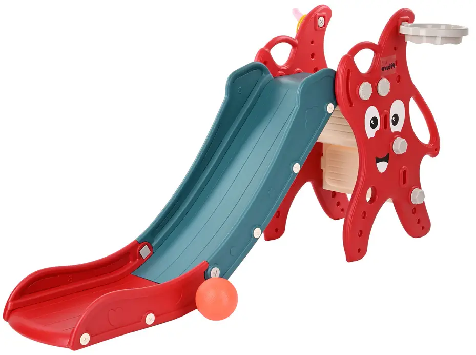 Горка Pituso Морская звезда с баскетбольным кольцом красный, 157х40х8 см