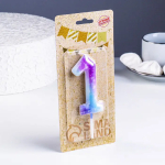 Фотография товара Свеча Страна Карнавалия в торт на шпажке Галактика цифра 1, гигант, 9 см