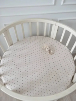 Фотография товара Простыня для овальной кроватки Звезды Lappetti на резинке, цвет молочный