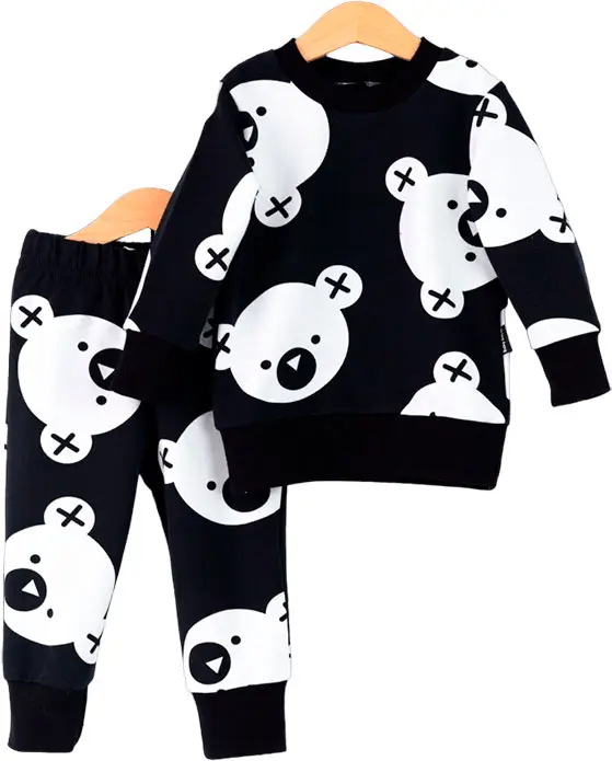 Комплект детский Baby boom, р. 98, джемпер, брюки, мишки на чёрном