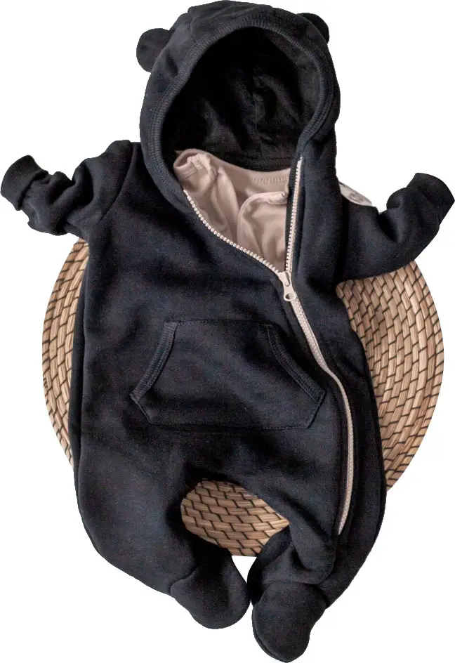 Комбинезон Пикколино-1, р. 18, рост 56-62 см, футер, черный