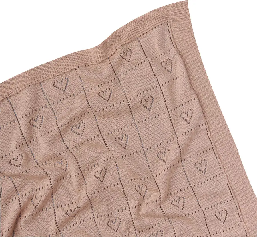 Плед вязаный My Love Little Star, 90х90 см, хлопок, пудра, арт. 0511