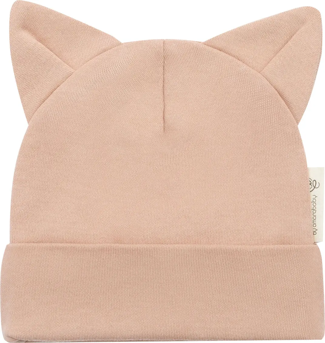 Чепчик детский Amarobaby Nature essence cat, размер 46-48, бежевый