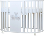 Кроватка Loona Violet Maus 9 в 1, белая Кроватка Loona Violet Maus 9 в 1, белая