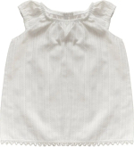 Фотография товара Ажурная туника для девочки, батист, молочная, 62, М-006