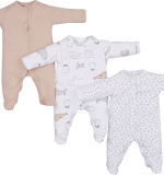 Фотография товара Набор комбинезонов Luxury Baby 3 шт, р. 62, тюлени, камушки, бежевый