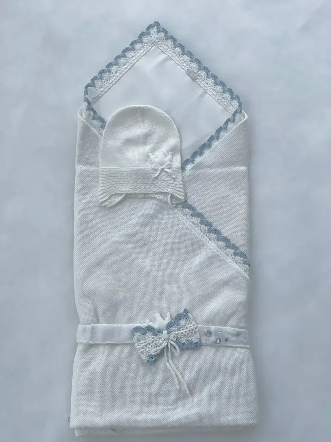 Комплект SaraBara Антуан конверт, уголок, шапочка, молочный