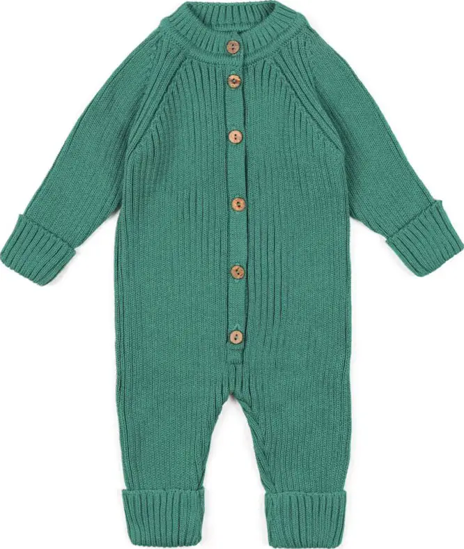 Комбинезон вязаный детский Amarobaby Pure Love Tot, размер 68, демисезонный, зеленый