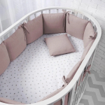 Фотография товара Защита для детской кроватки бампер универсальный Perina Soft Cotton Мокко