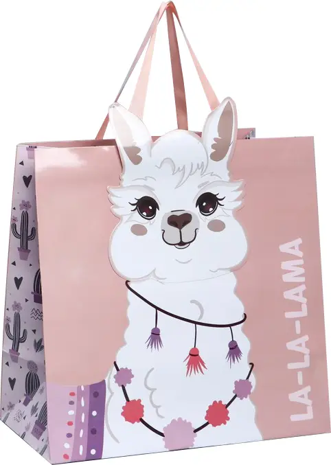 Пакет подарочный Лама, 30х30х15 см, 7489511