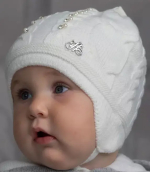 Фотография товара Шапка Наследник Выжанова демисезонная на завязках, экрю, р.40-42