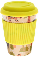 Фотография товара Стакан с крышкой из бамбука жёлтый 380 мл 3973796