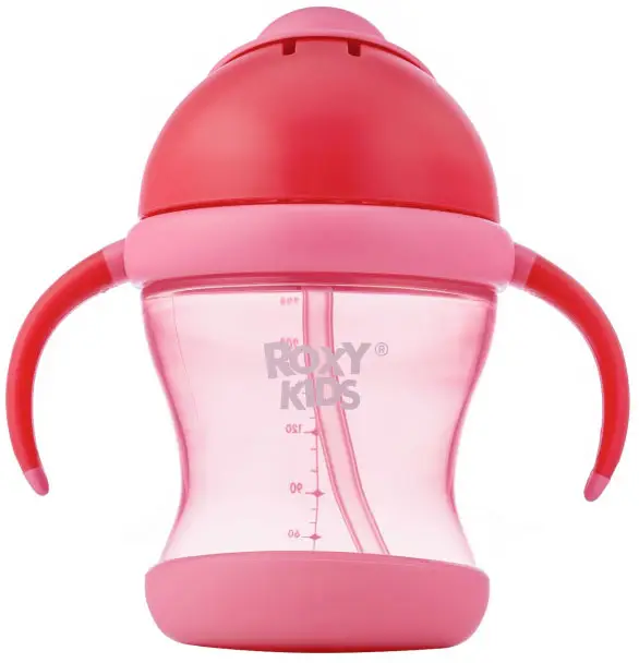 Поильник-непроливайка Roxy-Kids с трубочкой, цвет розовый
