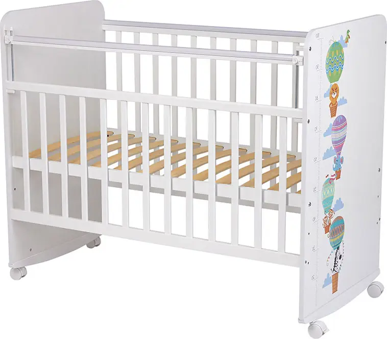 Кроватка детская Фея 702 Воздушное приключение, белая