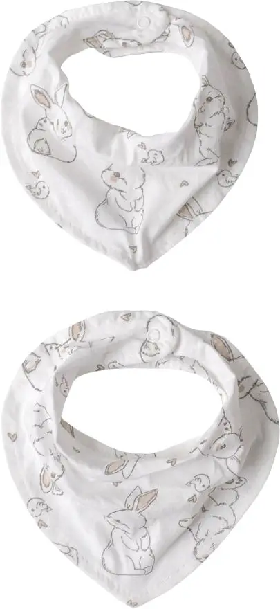 Нагрудник косынка KiDi Ассорти Зайчата молочные 2 штуки