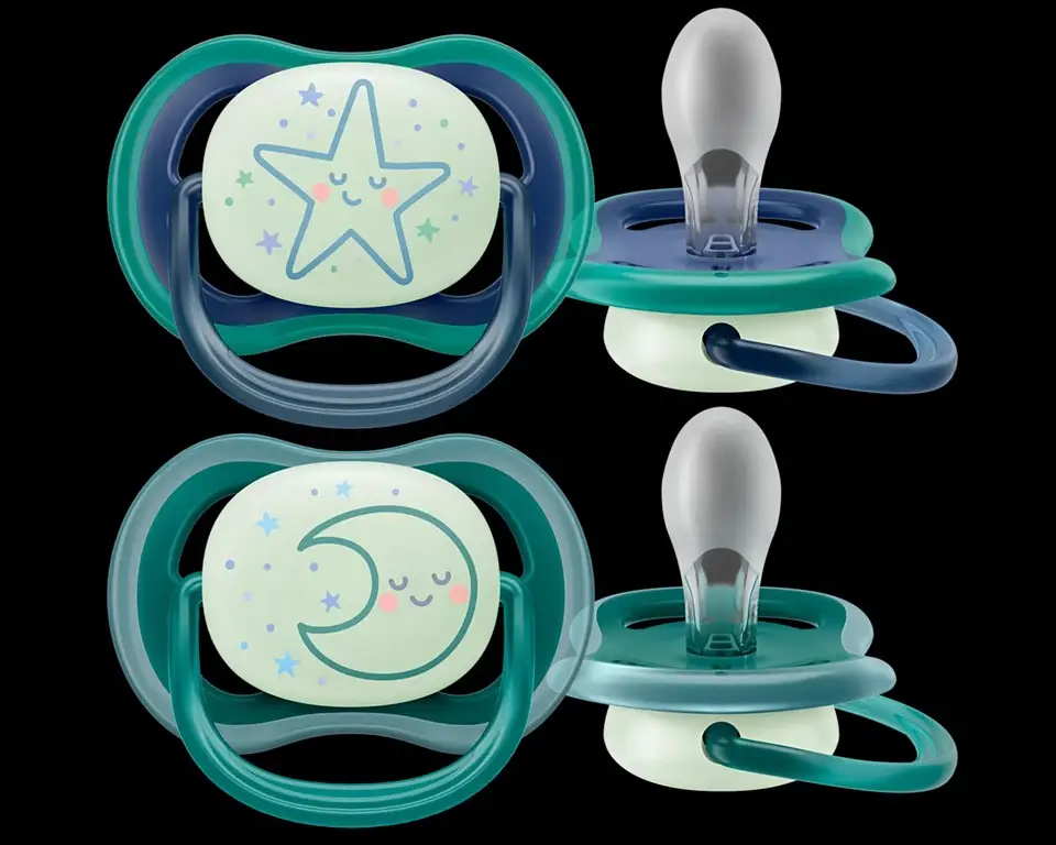 Пустышка силиконовая ночная Philips Avent Ultra Air SCF376/13 2шт 6м+