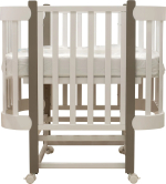 Фотография товара Кровать Incanto трансформер 3в1 маятник продольный, цвет белый, стойки серые