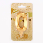 Фотография товара Свеча в торт Страна Карнавалия Грань, цифра 0, золотой металлик, 7,8 см