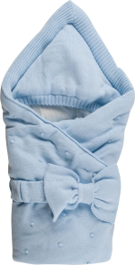Фотография товара Конверт вязаный с бантом Luxury Baby, голубой