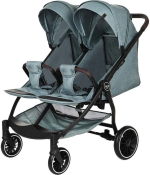 Фотография товара Прогулочная коляска для двойни и погодок Pituso Duocity Emerald Green