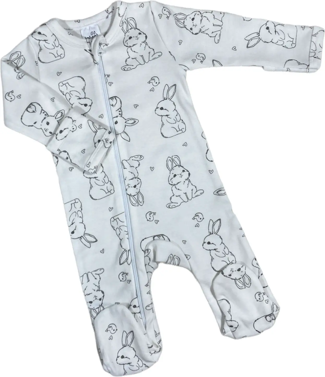 Комбинезон-слип RinaAmari на молнии с закрытой ножкой Зайчики 74