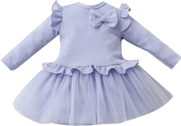 Платье с длинным рукавом Новая Нежность KiDi kids, размер 26, рост 80-86 см, сиреневый, арт. 460.2(ПР-НН)-4