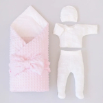 Фотография товара Комплект на выписку 5 предметов KiDi Первый гардероб лето, розовый 56-62 см