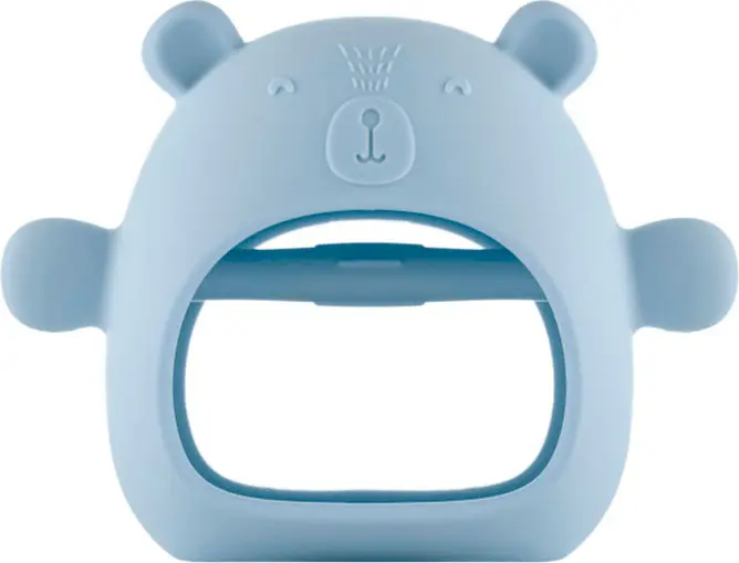 Силиконовый прорезыватель на руку Roxy Kids Мишка, голубой, арт. RST-003-B