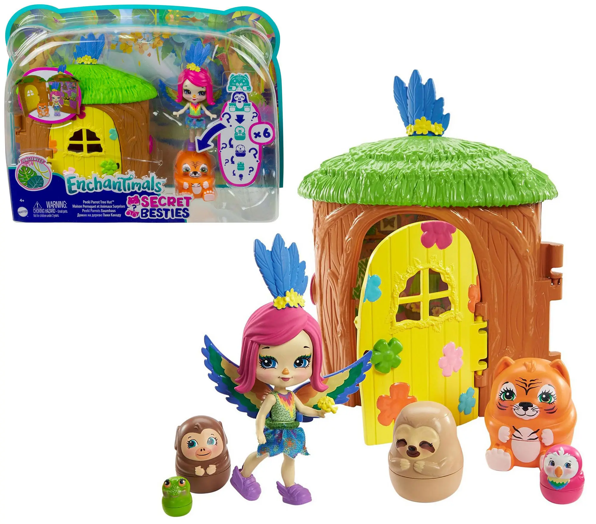 Игровой набор Mattel Enchantimals Секретные лучшие друзья Домик на дереве Пики Какаду GTM49