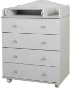 Комод Loona Hugge 800/4 с откидной пеленальной доской, серый Комод Loona Hugge 800/4 с откидной пеленальной доской, серый