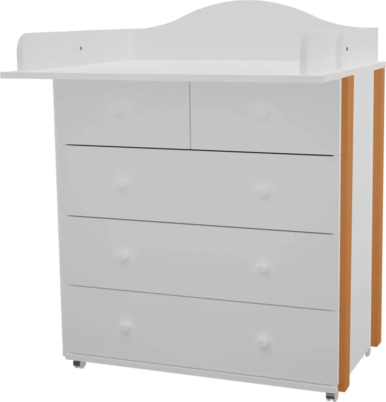 Комод Nuvolla Plus Incanto 800/5 с откидной пеленальной доской, цвет белый/бук