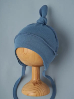 Фотография товара Шапочка с завязками Little Star Узелок индиго 44-46 см