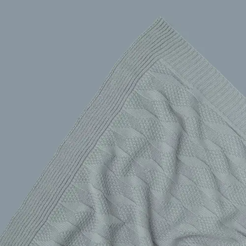 Плед вязаный Little Star Ромбик сине-серый 90х90 см