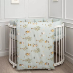 Комплект 6 предметов для овальной и прямоугольной кроватки Lappetti village, голубой