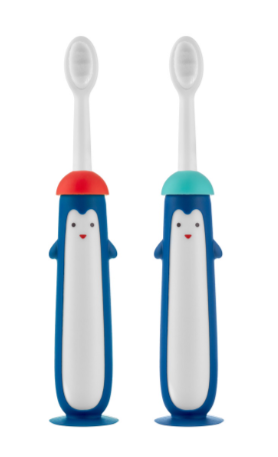 Фотография товара Зубная щетка для детей "Пингвин" ультрамягкая, 10.000 щетинок, 2шт. Красный+Голубой