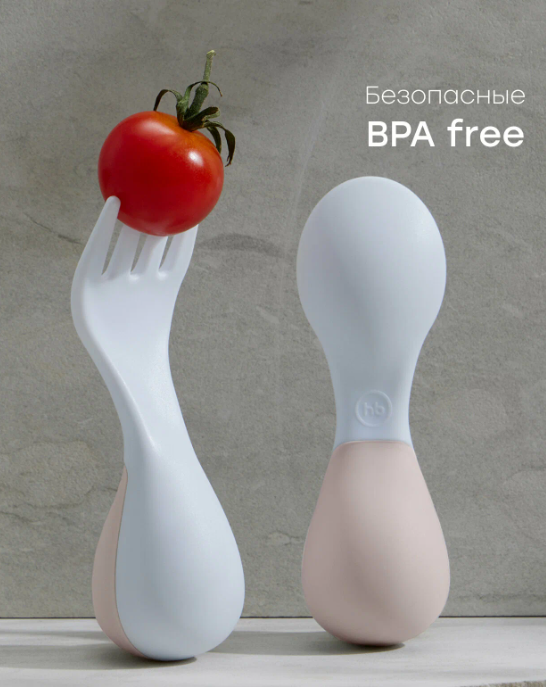 15060, Набор столовых приборов (ложка и вилка) детский (white & beige)