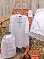 Фотография товара Комплект крестильный Осьминожка для мальчика 4 предмета серебро 74-80