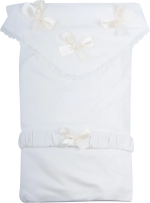 Конверт летний Fleole Мая молочный однослойный плед, бант, матрасик