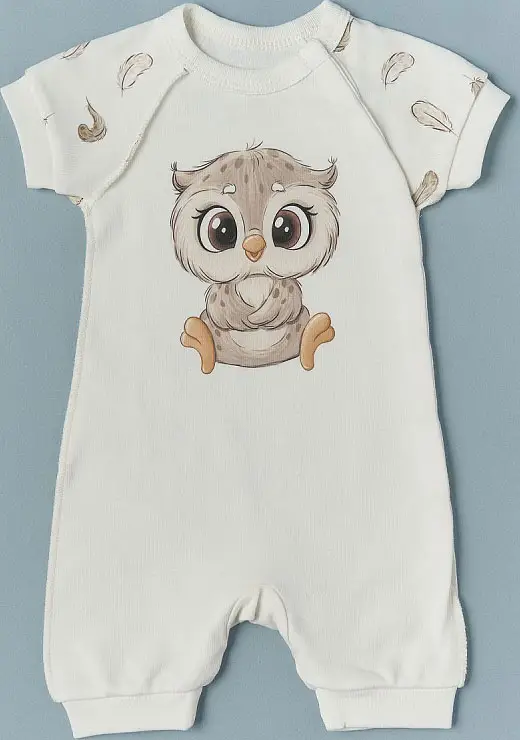 Песочник Little Star Совенок интерлок, крем (74)