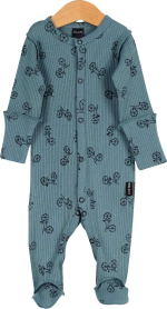 Фотография товара Комплект Baby boom для новорождённых, р. 56, велосипеды на серо-голубом, комбинезон, шапка