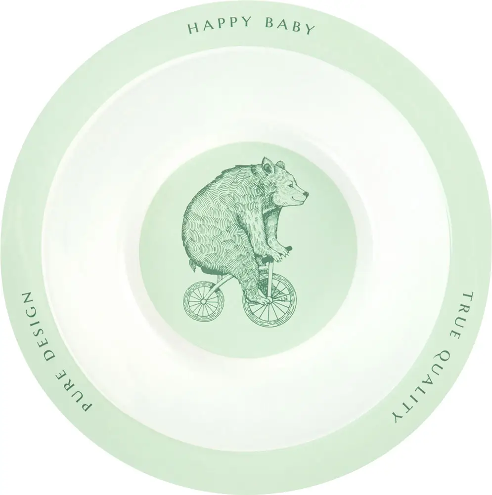 Тарелка глубокая для кормления Happy Baby olive