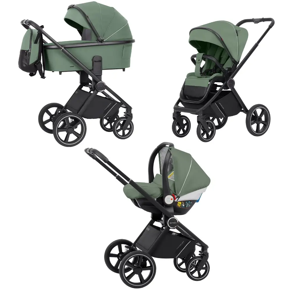 Коляска 3 в 1 Carrello Ultimo CRL-6519 Ferm Green черная рама