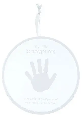 Подарок Пяточка-Ладошка Pearhead Отпечаток Круг нежно -серый